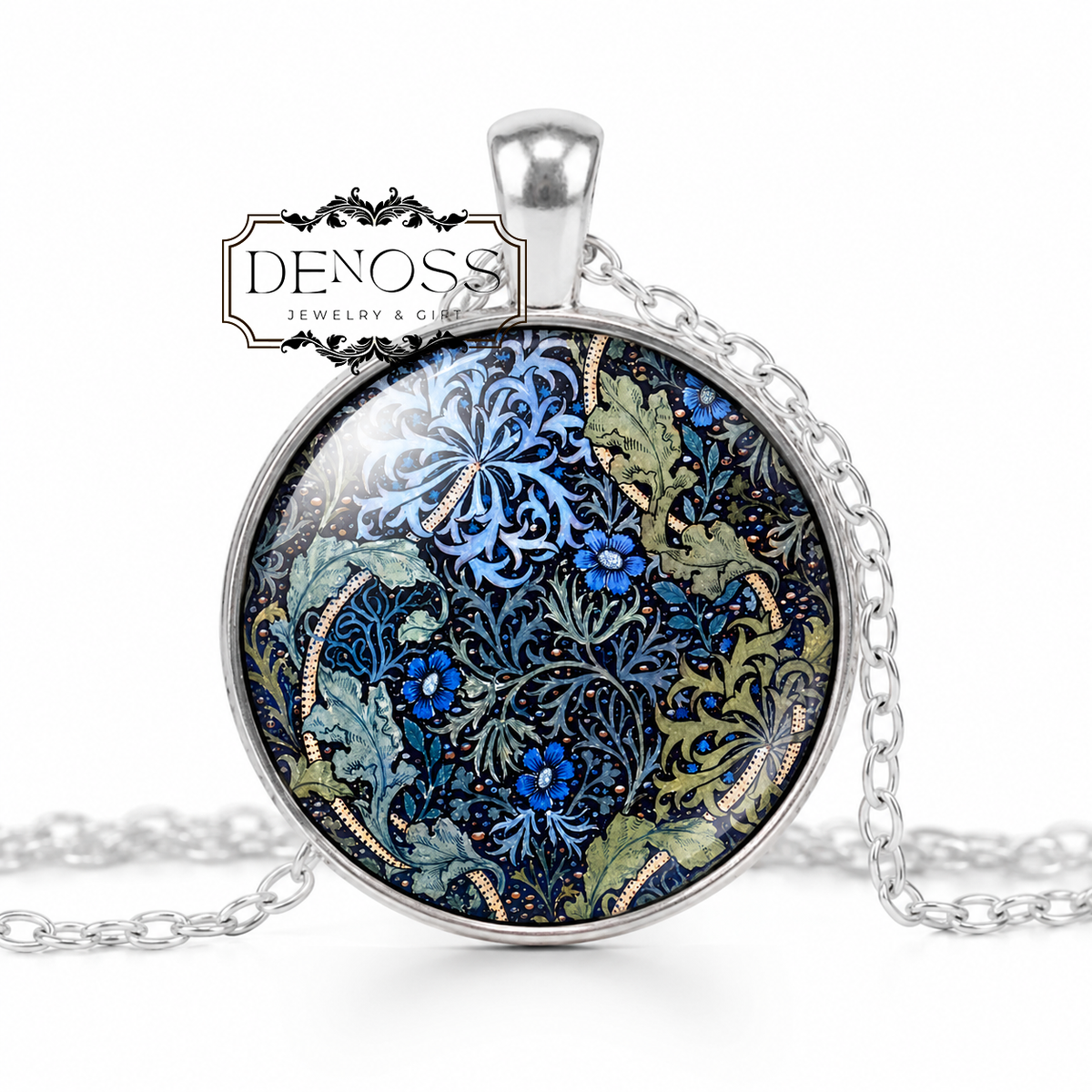 William Morris Seaweed Pendant Necklace
