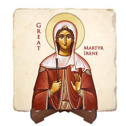 St Irene of Thessaloniki Icon,Women Saint,Marble Icon,Handmade,Prayer gift,Christian Icon