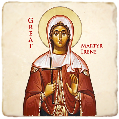 St Irene of Thessaloniki Icon,Women Saint,Marble Icon,Handmade,Prayer gift,Christian Icon