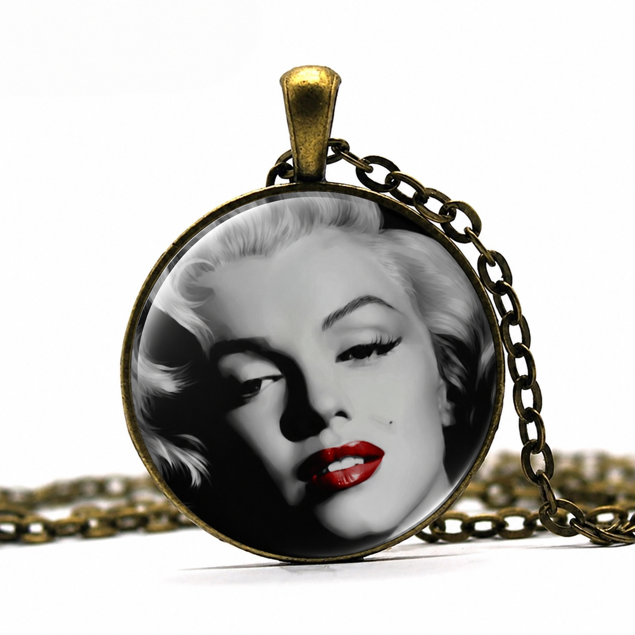MARILYN MONROE Necklace,Icon,Screen Legend,Golden Age,Actress,Model,Singer,Art Pendant Necklace,Glass Pendant Necklace