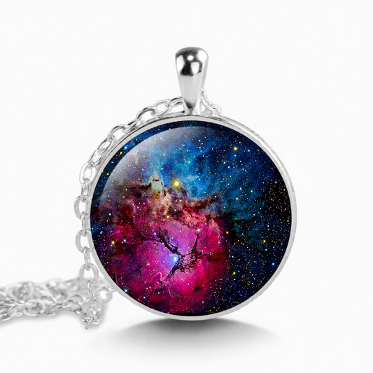Omega Nebula Pendant Necklace,Galaxy Cosmos Space Jewelry