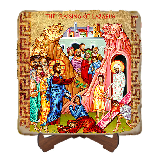 Raising of Lazarus Icon,Marble Icon,Handmade,Prayer gift,Christian Icon