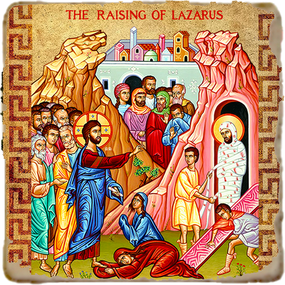 Raising of Lazarus Icon,Marble Icon,Handmade,Prayer gift,Christian Icon