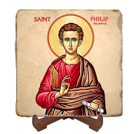 St.Philip Icon,Men Saints,Marble Icon,Handmade,Prayer gift,Christian Icon