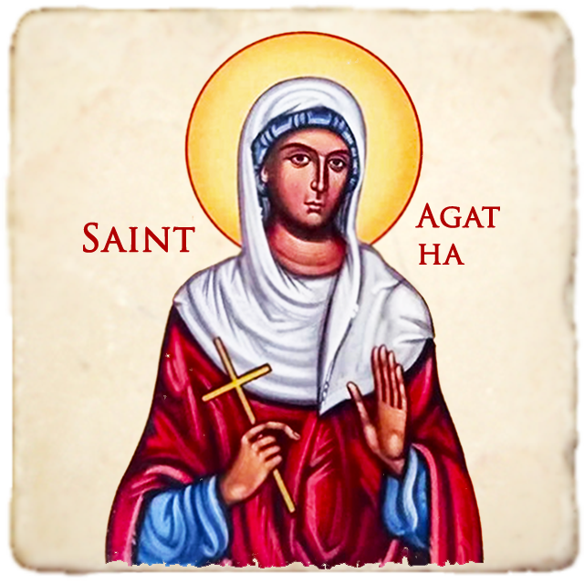 St.Agatha Icon,Women Saint,Marble Icon,Handmade,Prayer gift,Christian Icon