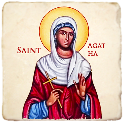 St.Agatha Icon,Women Saint,Marble Icon,Handmade,Prayer gift,Christian Icon