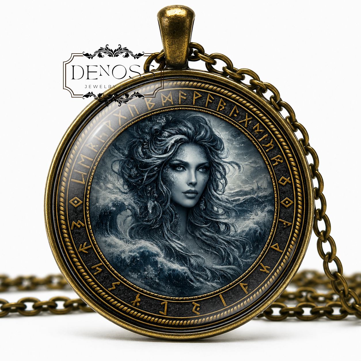 KÓLGA Necklace,Viking Sea Goddess,Cold Wave,Daughter of Ægir and Rán, Norse,Vikings,Scandinavian, Asatru, Mythology