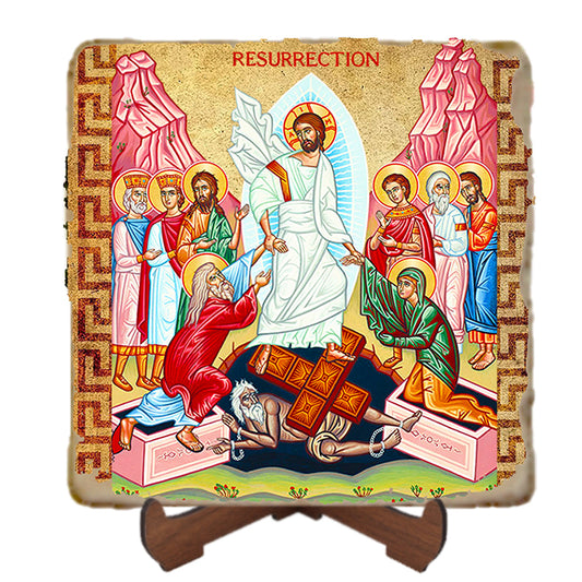Resurrection Icon,Marble Icon,Handmade,Prayer gift,Christian Icon