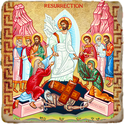 Resurrection Icon,Marble Icon,Handmade,Prayer gift,Christian Icon