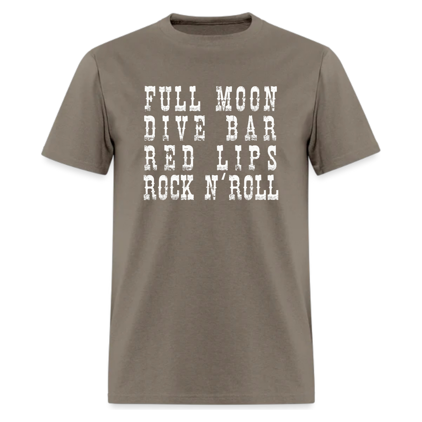 Full Moon Dive Bar Red Lips Rock n Roll Tshirt