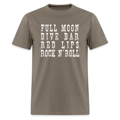 Full Moon Dive Bar Red Lips Rock n Roll Tshirt