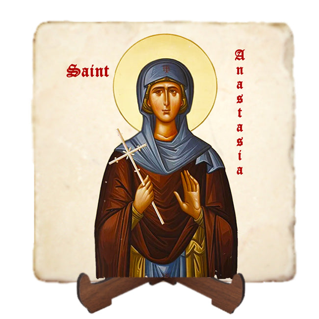 St.Anastasia of Rome Icon,Women Saint,Marble Icon,Handmade,Prayer gift,Christian Icon