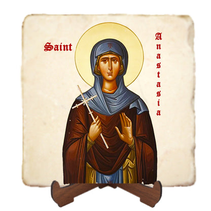 St.Anastasia of Rome Icon,Women Saint,Marble Icon,Handmade,Prayer gift,Christian Icon