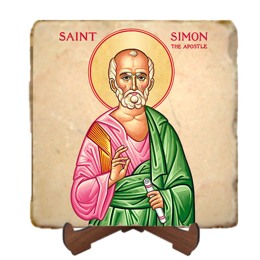 St.Simon the Zealot Icon,Men Saints,Marble Icon,Handmade,Prayer gift,Christian Icon