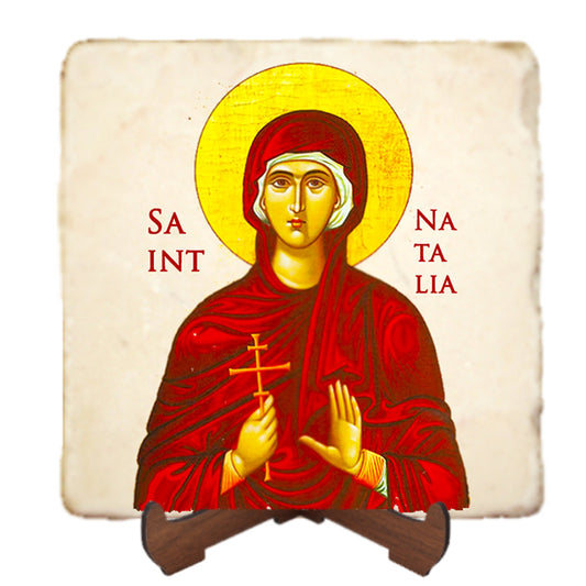St.Nathalia Icon,Women Saint,Marble Icon,Handmade,Prayer gift,Christian Icon