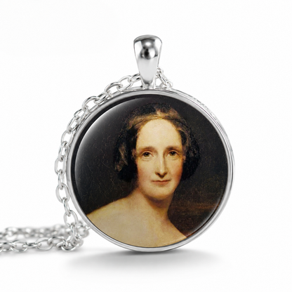 MARY SHELLEY Necklace,Author,Writer, English,Frankenstein's Monster,The Modern Prometheus,Art Pendant Necklace,Glass Pendant Necklace