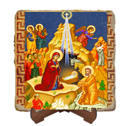 Star of Bethlehem Icon,Marble Icon,Handmade,Prayer gift,Christian Icon