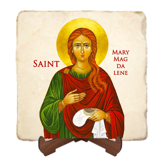 St.Mary of Magdala,St Mary Magdalene Art,Catholic Icons,Saint of Hairdressers Icon,Women Saint,Marble Icon,Handmade,Prayer gift,Christian Icon