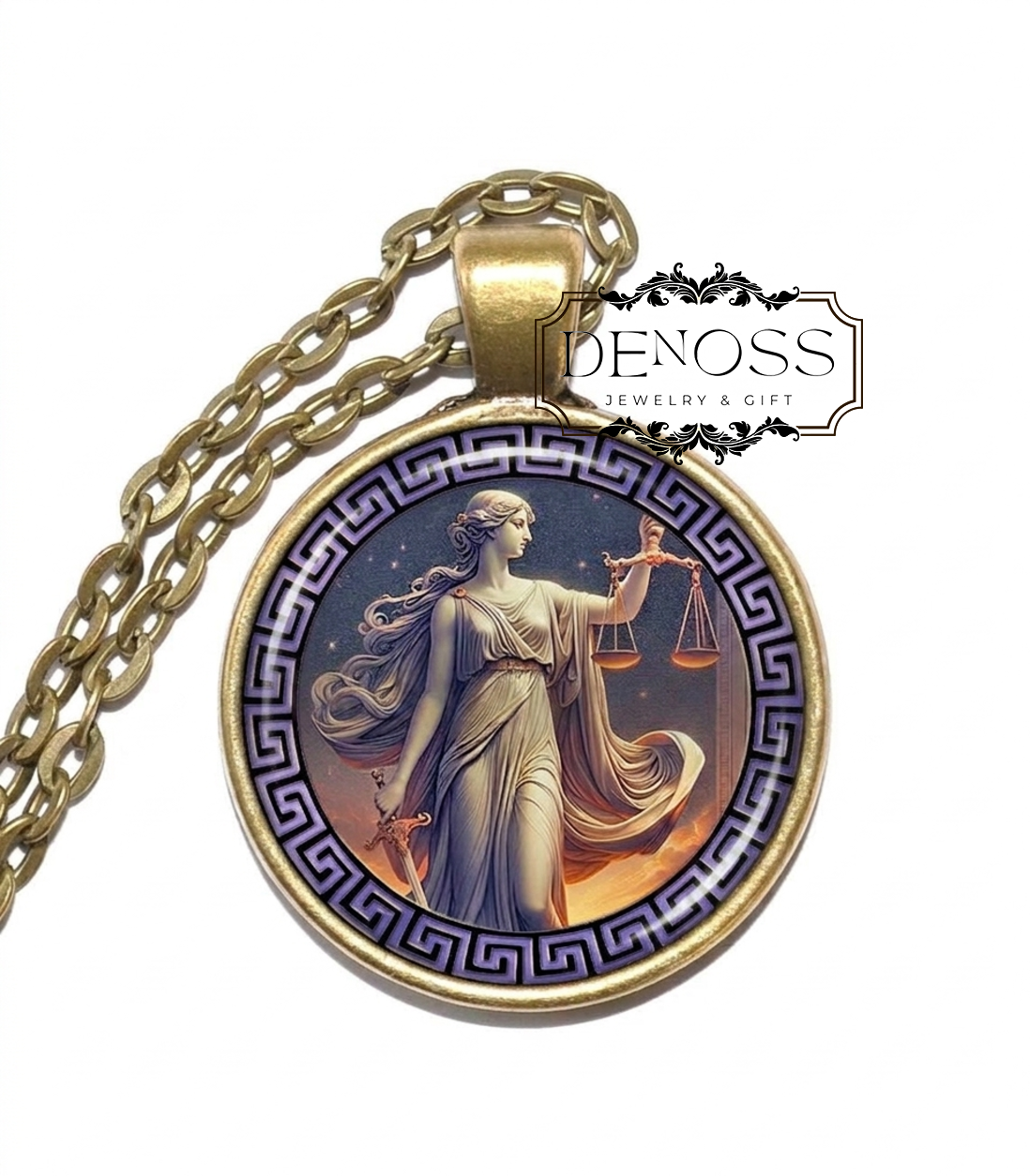 DIKE Necklace,Goddess of Justice,Goddess of Fair Judgement,Goddess of Rights established by Custom and Law,Greek