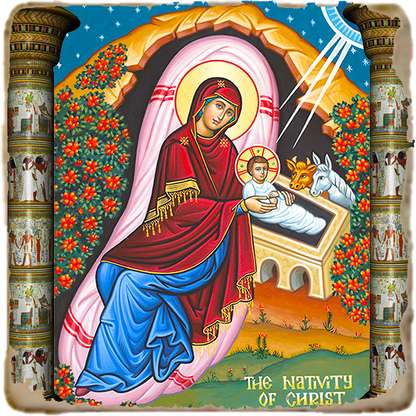 The Nativity of Christ Icon,Marble Icon,Handmade,Prayer gift,Christian Icon