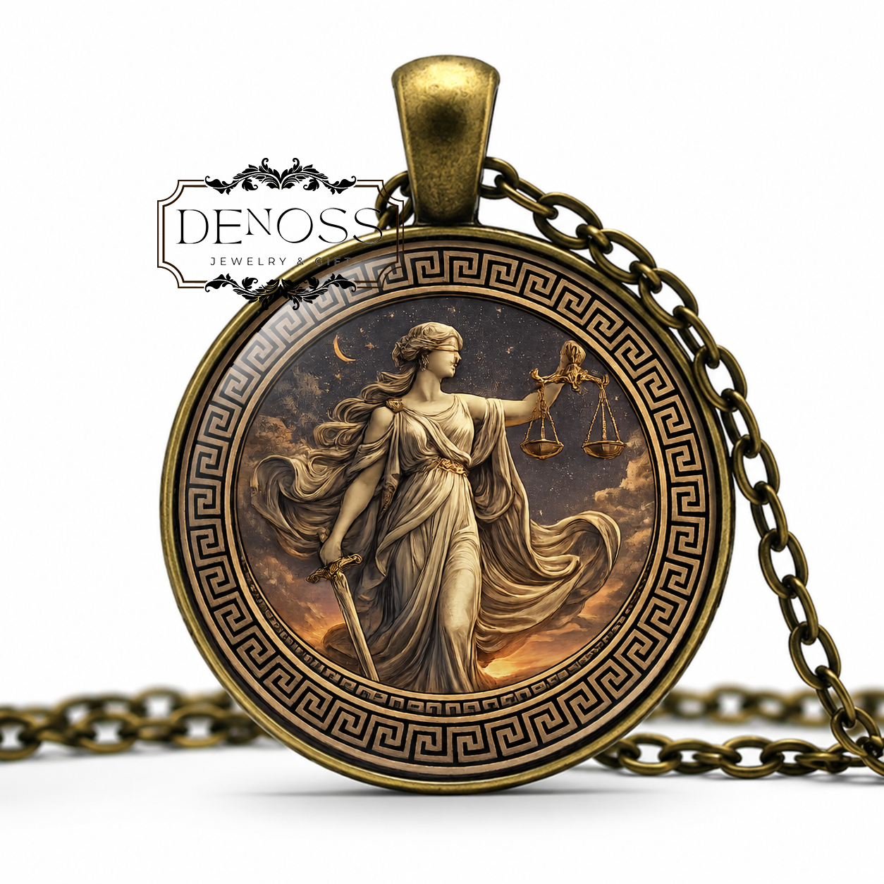 DIKE Necklace,Goddess of Justice,Goddess of Fair Judgement,Goddess of Rights established by Custom and Law,Greek