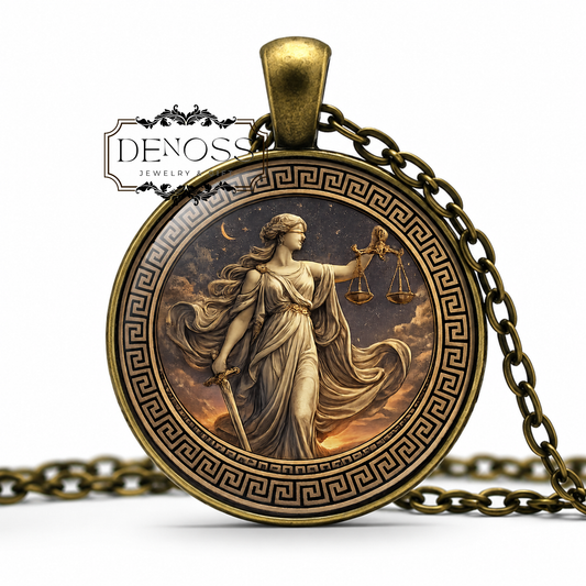 DIKE Necklace,Goddess of Justice,Goddess of Fair Judgement,Goddess of Rights established by Custom and Law,Greek - Denoss