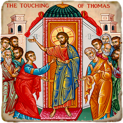 Touching of Thomas Icon,Marble Icon,Handmade,Prayer gift,Christian Icon