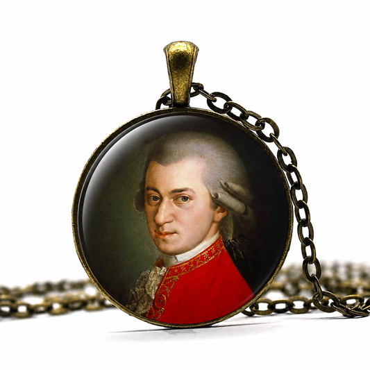 MOZART Necklace,Wolfgang Amadeus Mozart,Classical Period,Composer,German Art Pendant Necklace - Denoss
