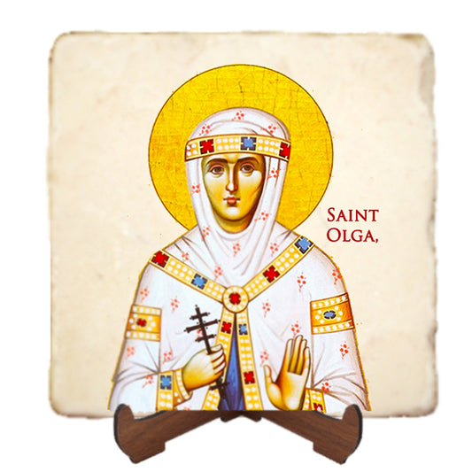 St.Olga Icon,Women Saint,Marble Icon,Handmade,Prayer gift,Christian Icon