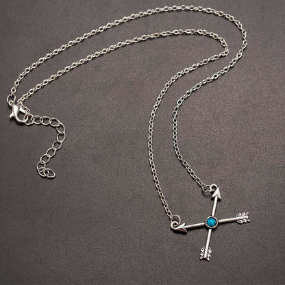 Boho Vintage Arrows Choker Silver Necklace