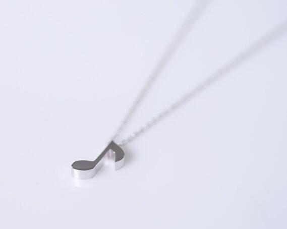 Musical Note Necklace,Gold-Silver