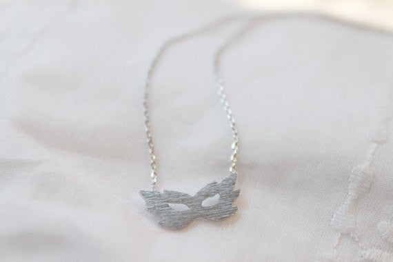 Mask Silver Necklace
