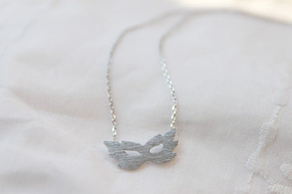 Mask Silver Necklace