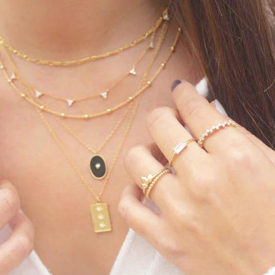 Dainty & Minimalist 3 CZ Flower Shaped Necklace