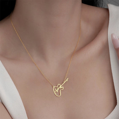 Custom Guitar Music Name Choker Necklace