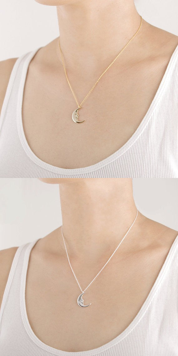 Half Moon Silver Necklace