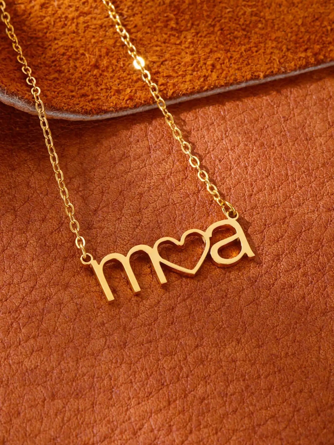 Custom Two Letters Heart Necklace For Women