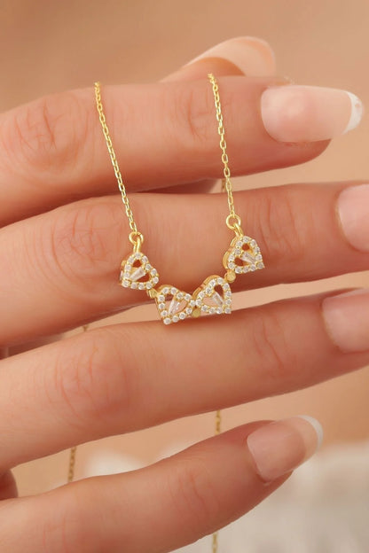 Zircon Hearts Clover Magnetic Necklace