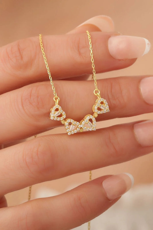 Zircon Hearts Clover Magnetic Necklace