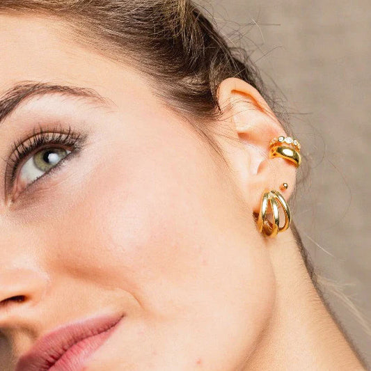 Triple Band Stud Earrings