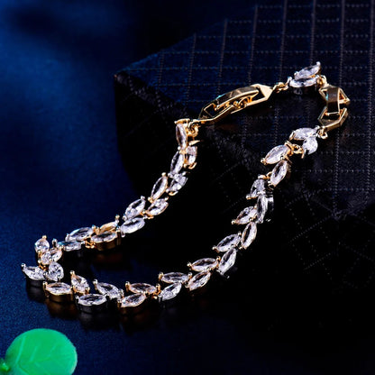 Elegant Bracelet with Baguette Zircon Stones
