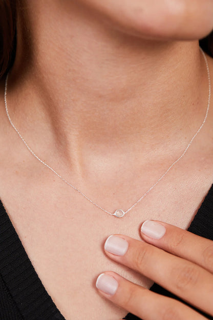 925 Sterling Silver Elegant Zircon Necklace