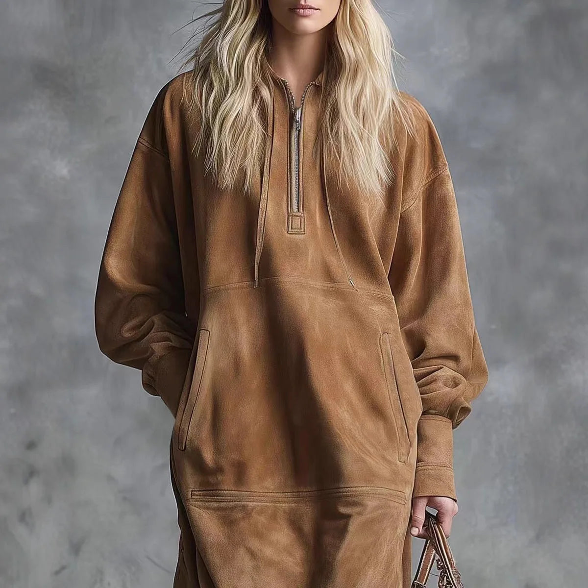 Suede Tassel Long Sleeved Dress - Denoss