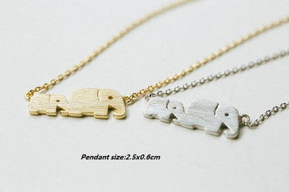 Mother and Baby Elephant Gold-Silver Necklace