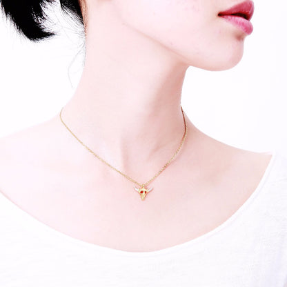 Buffalo Skull Gold Necklace