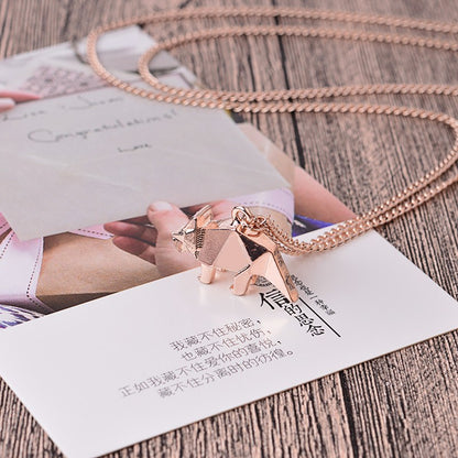 Origami Fatty Fox Gold-Silver Necklace