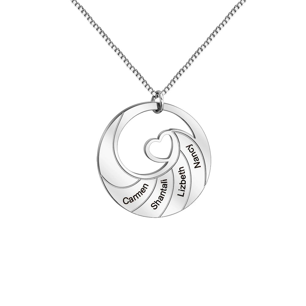 Custom Kid names Wave Necklace