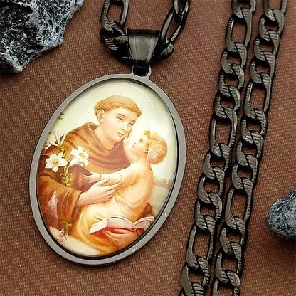 St.Padua,Christian Necklace,Religious Gift Jewelry