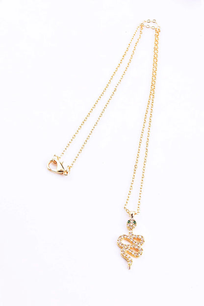 Snake Gold-Silver Zircon Necklace