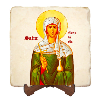 St.Anastasia of Sirmium Icon,Women Saint,Marble Icon,Handmade,Prayer gift,Christian Icon
